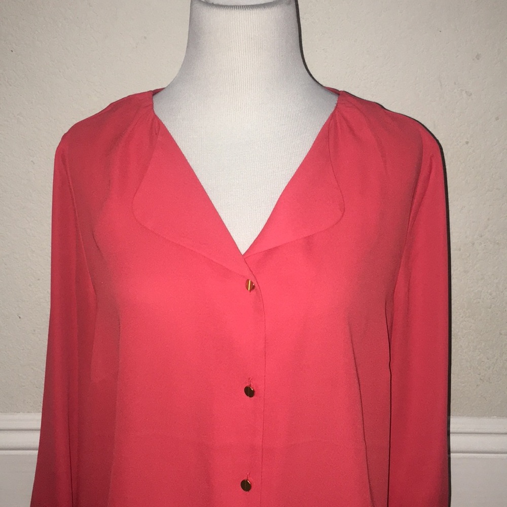 The Limited | Tunic Blouse | Coral/Orange Color